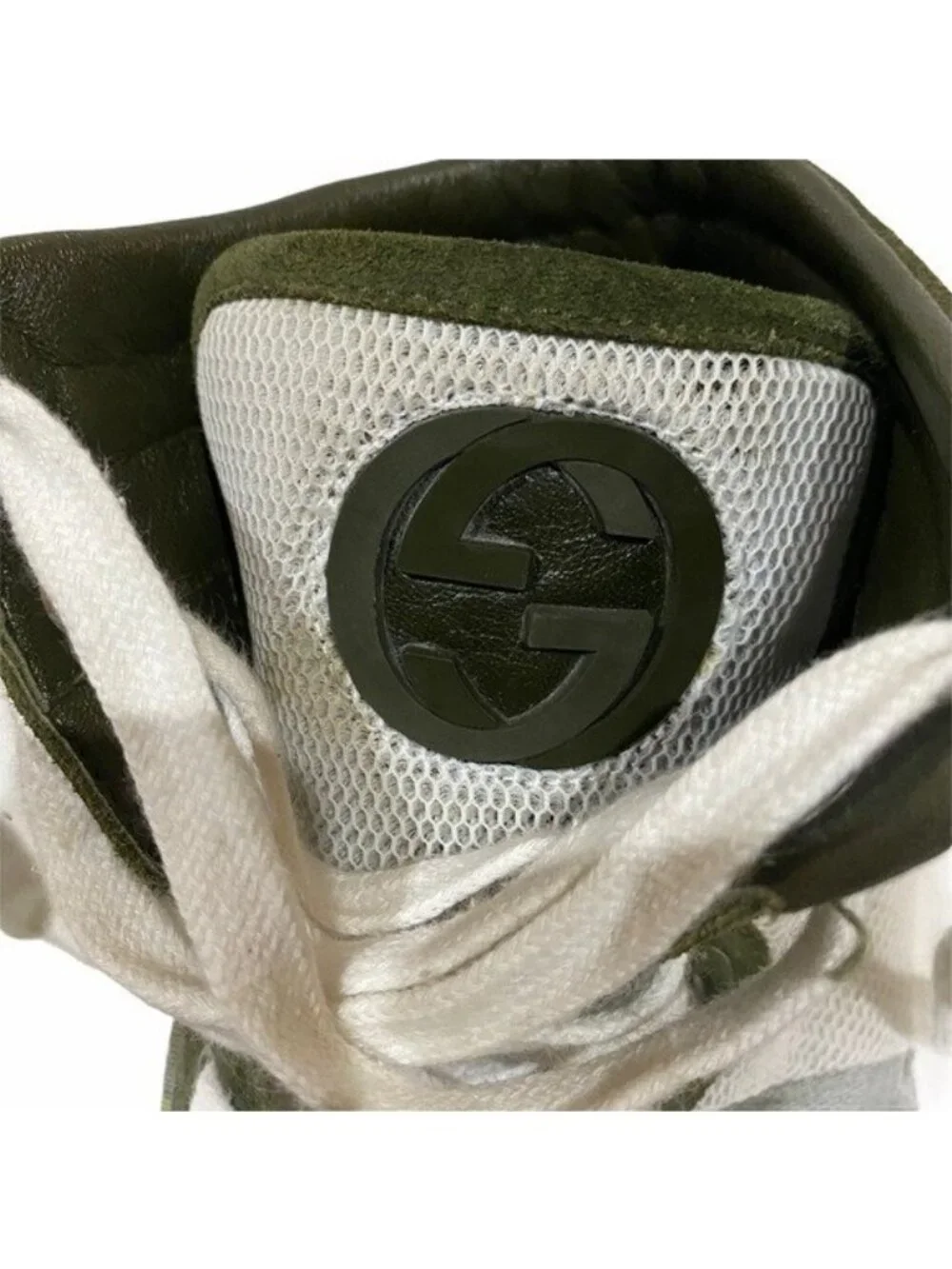 Gucci Dapper High Top Sneakers Green Suede Mesh Designer Shoes 8.5